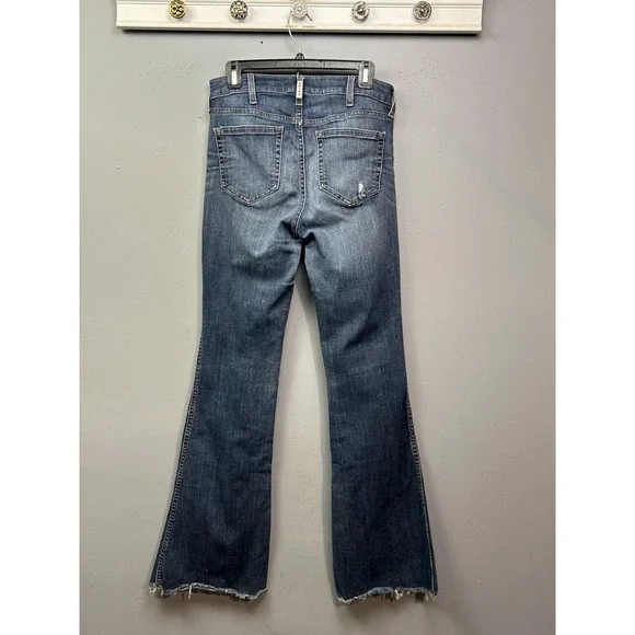Ariat Jeans Womens 29 Long High Rise Flare REAL Brynlee Raw Hem Stretch Denim - Picture 2 of 10